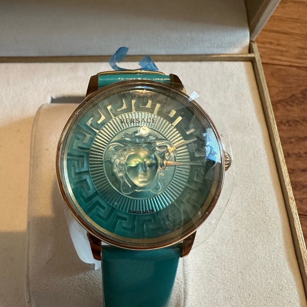 Versace Medusa Alchemy Turquoise Leather Strap (NEW) - Picture 11 of 16